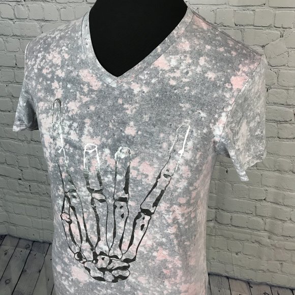 GUESS Jeans Galaxy V-Neck T-Shirt with Skeleton - Picture 3 of 5